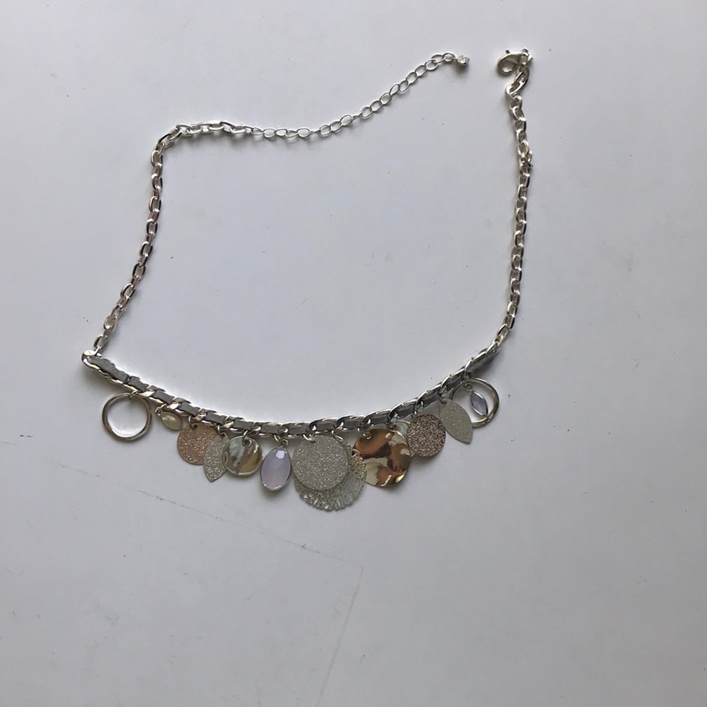 Sparkly metal sequin Chain statement necklace
